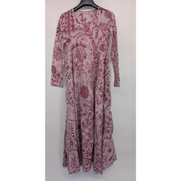 NWT Matta NY Moksha Tree of Life MAXI Cotton Dress Size XS Lilac Purple #1B454 - Picture 2 of 10